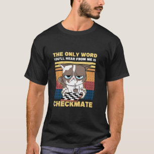 Checkmate Kat Kitten Retro Schach Spieler Schach L T-Shirt