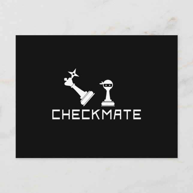 Checkmate Schachbrett Spielstrategie Geschenk Postkarte (Vorderseite)