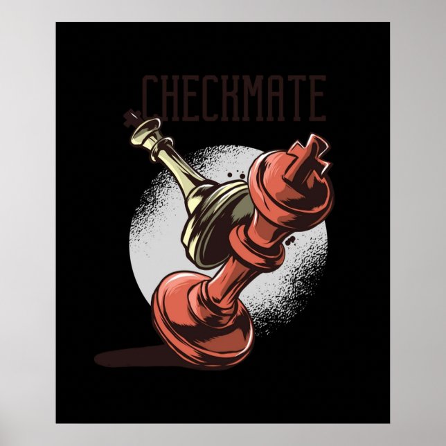 Checkmate Schachbrettspielstrategie Poster (Vorne)