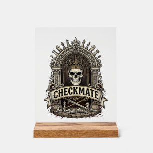 Checkmate Skull King Vintage Schach Acrylschild
