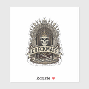 Checkmate Skull King Vintage Schach Aufkleber