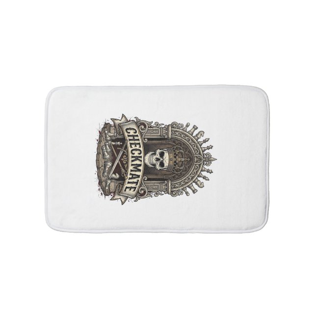 Checkmate Skull King Vintage Schach Badematte (Vorderseite)