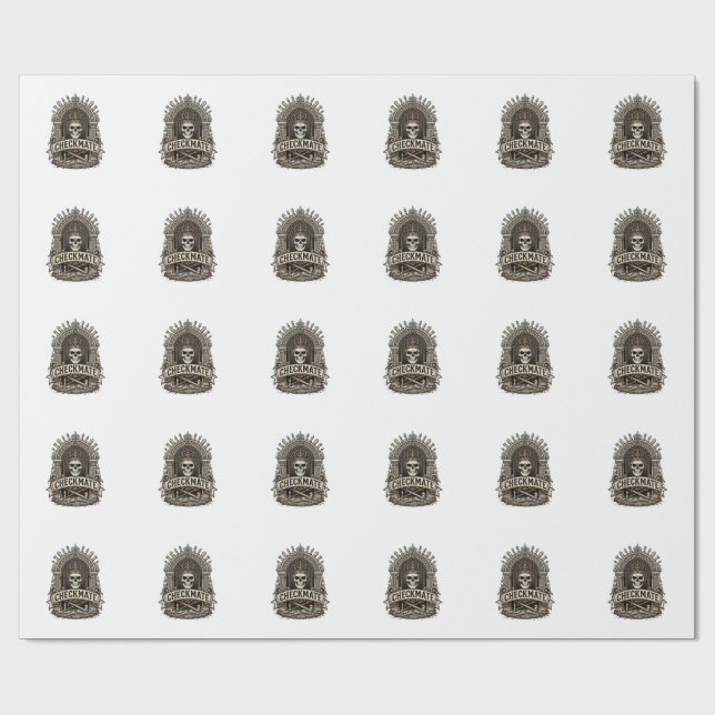 Checkmate Skull King Vintage Schach Geschenkpapier (Flach)