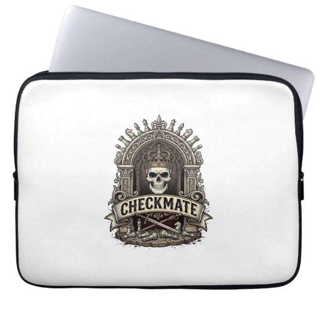Checkmate Skull King Vintage Schach Laptopschutzhülle (Vorderseite)