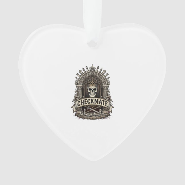 Checkmate Skull King Vintage Schach Ornament (Vorderseite)