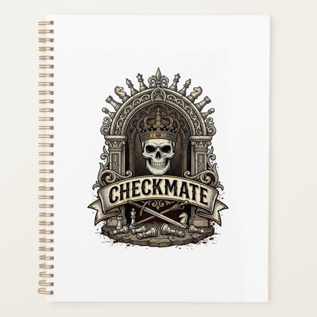 Checkmate Skull King Vintage Schach Planer (Vorderseite)