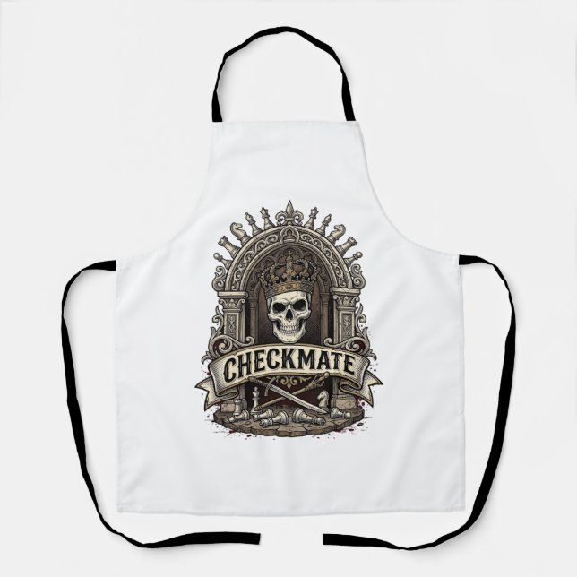 Checkmate Skull King Vintage Schach Schürze (Vorderseite)