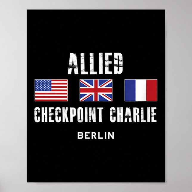 Checkpoint Charlie Kalter Krieg Berliner Mauer Ost Poster (Vorne)