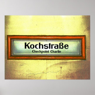 Checkpoint Charlie, Kochstrabe, Gelb und Orange Poster