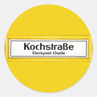 Checkpoint Charlie, Kochstrabe, gelbe Grenze Runder Aufkleber