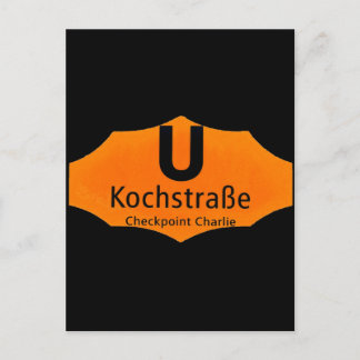 Checkpoint Charlie, Kochstrabe, UBahn, Orange/Blk Postkarte