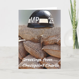 Checkpoint Charlie,Military Police Helmet,Greeting Karte