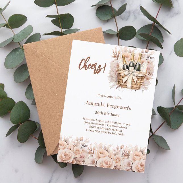 Checreme Rose florals Luxus Geburtstag Einladung (Von Creator hochgeladen)