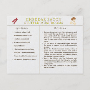 Cheddar-Bacon-gefüllte Pilze Rezeptkarte Essen Postkarte