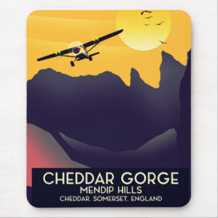 Cheddar Gorge Vintage Reise Poster. Mousepad