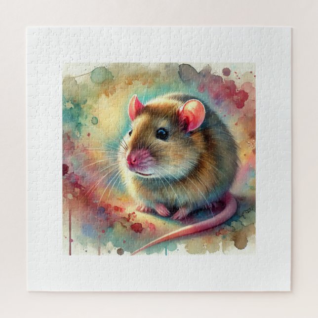 Cheek Pouch Rat 240624AREF125 - Watercolor Puzzle (Vertikal)
