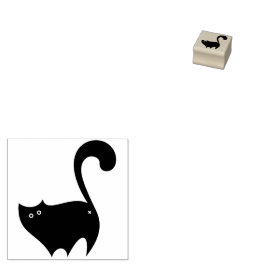 Cheeky Black Cat Hintern Cartoon Gummistempel
