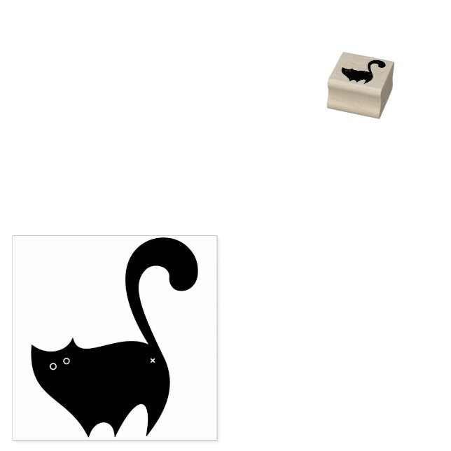Cheeky Black Cat Hintern Cartoon Gummistempel (Stempel)