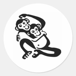Cheeky -BONOBO -Schimpanse -Afrika -Wildtiere Runder Aufkleber