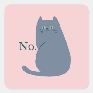 Cheeky Cat Funny Quadratischer Aufkleber