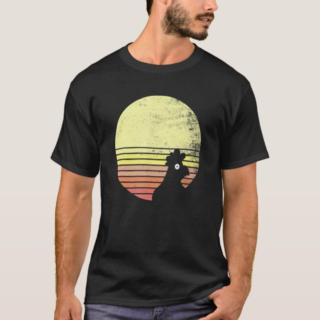 Cheeky Chicken Retro Sunset Chicken T-Shirt (Vorderseite)