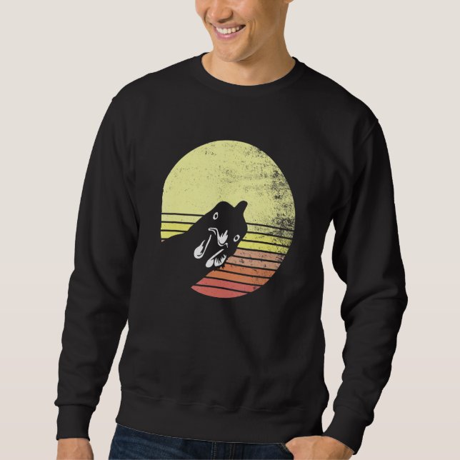 Cheeky Chicken Retro Sunset Chickens Sweatshirt (Vorderseite)
