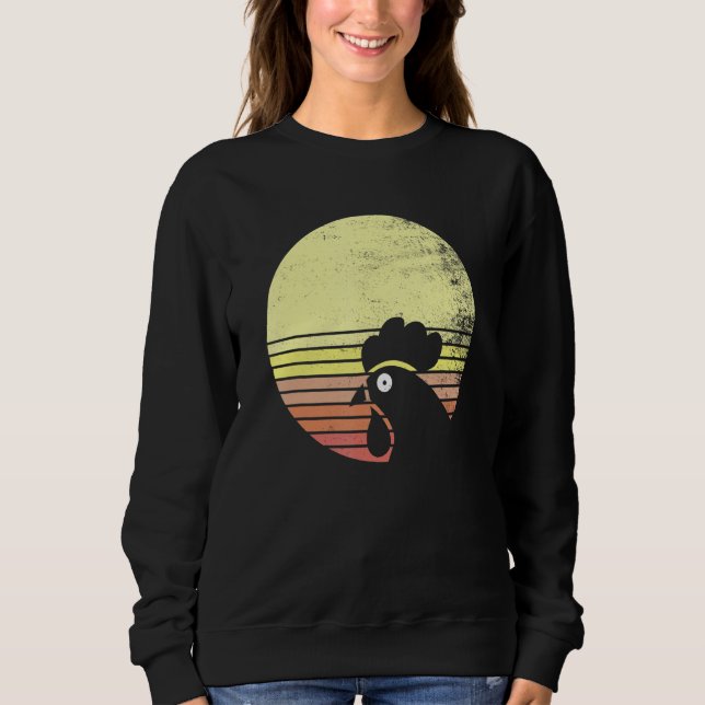 Cheeky Chicken Retro Sunset Sweatshirt (Vorderseite)