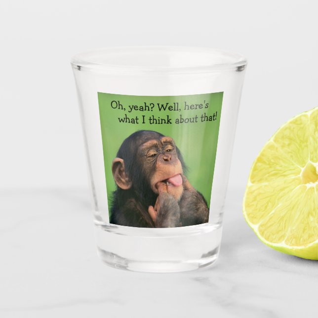 Cheeky Chimp Schnapsglas (Vorderseite)