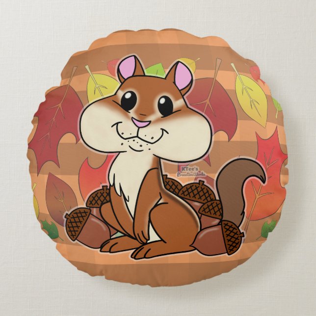 Cheeky Chipmunk - Rundes Kissen (Vorderseite)