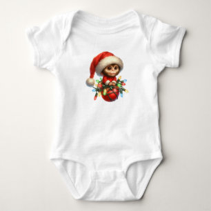 Cheeky Christmas Monkey Baby Strampler