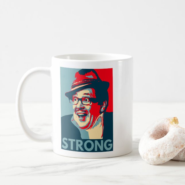 Cheeky Count Arthur Strong Keramik Tasse (Mit Donut)