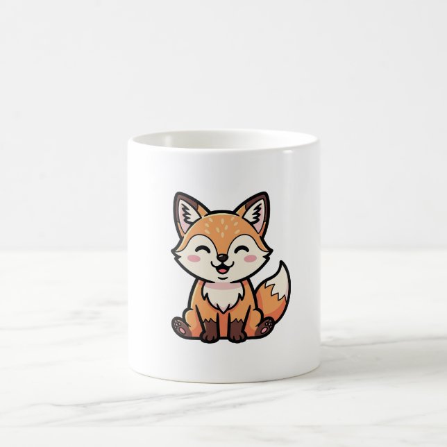 Cheeky Fox – Cute Kawaii Illustration Kaffeetasse (Mittel)