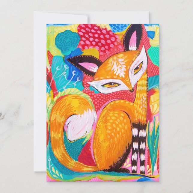 Cheeky Fox Mini Art Print Einladung (Vorderseite)
