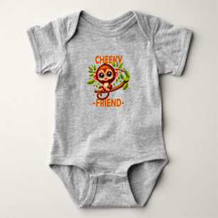 Cheeky Friend Pub Niedlich Baby Monkey auf Baum Ca Strampler