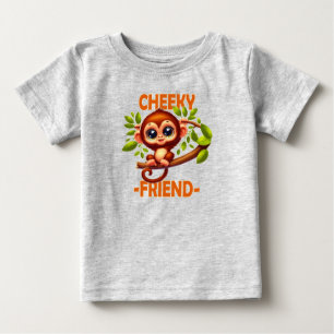 Cheeky Friend Pub Niedlich Baby Monkey auf Baum Ca T-shirt