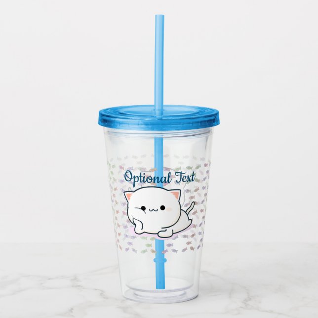 Cheeky Kawaii Style Kitten Acryltrinkbecher (Vorderseite)
