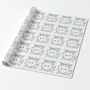 Cheeky Kawaii Style Kitten Geschenkpapier