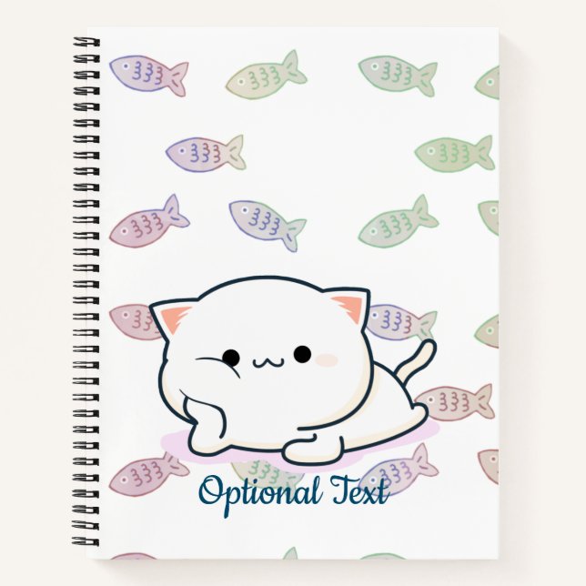 Cheeky Kawaii Style Kitten Notizbuch (Vorderseite)
