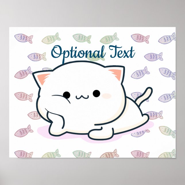 Cheeky Kawaii Style Kitten Poster (Vorne)