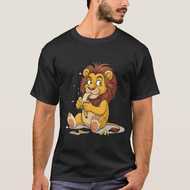 Cheeky Lion isst Banana T-Shirt (Vorderseite)