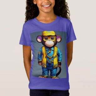 Cheeky Monkey 3. Geburtstag T-Shirt - Gelb & Blau