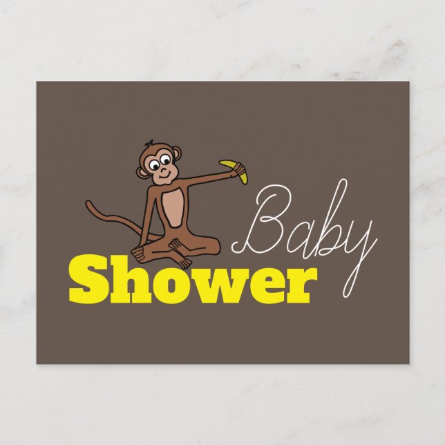 Cheeky Monkey, Baby Dusche Einladung (Vorderseite)