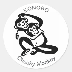 Cheeky Monkey - BONOBO - Wildlife Africa Runder Aufkleber