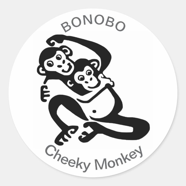 Cheeky Monkey - BONOBO - Wildlife Africa Runder Aufkleber (Vorderseite)