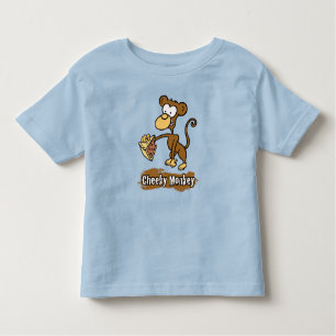 Cheeky Monkey Cartoon Design Kleinkind T-shirt