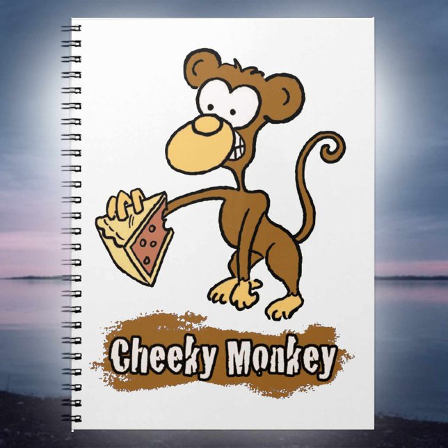 Cheeky Monkey Cartoon Design Notizblock (Von Creator hochgeladen)