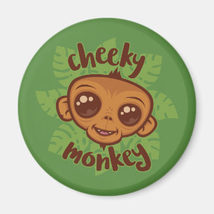 Cheeky Monkey Niedlich Cartoon Primat Zeichnend Magnet