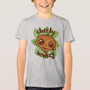 Cheeky Monkey Niedlich Cartoon Primat Zeichnend Tri-Blend Shirt