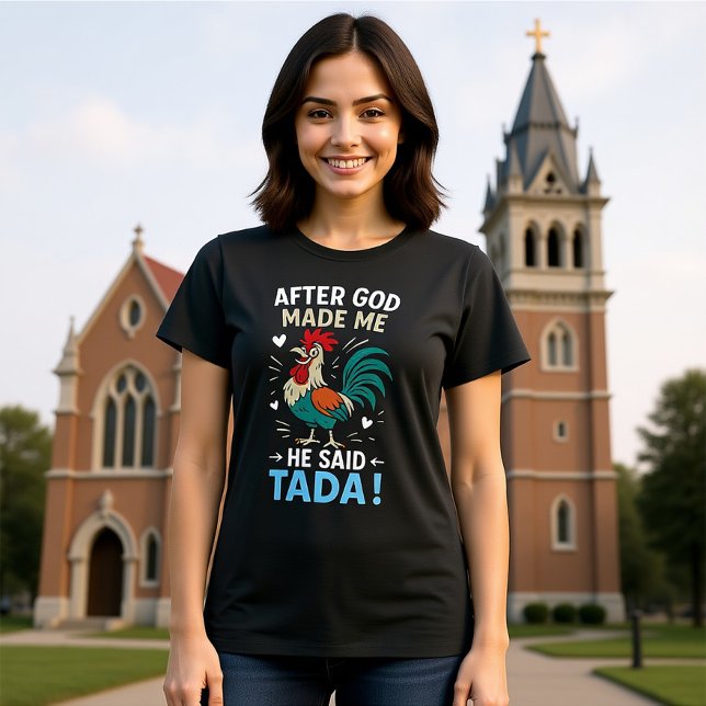 Cheeky Rooster-Anweisung Graphic T-Shirt (Von Creator hochgeladen)