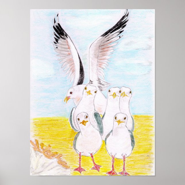 Cheeky Sea gulls  Poster (Vorne)